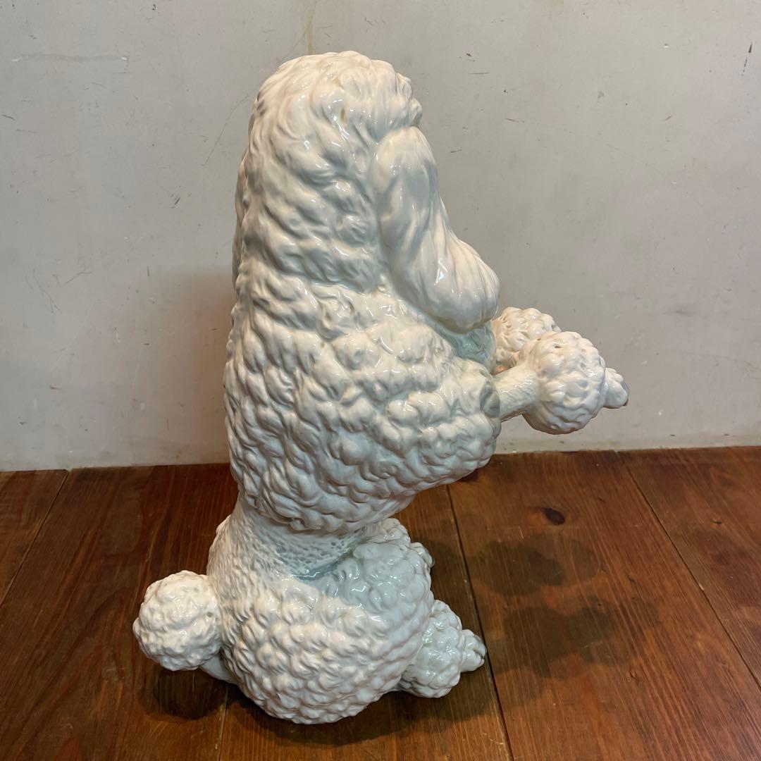 美品　陶器　プードル　置物　オブジェ　大きめ　リアル　表情豊かな　ヴィンテージ