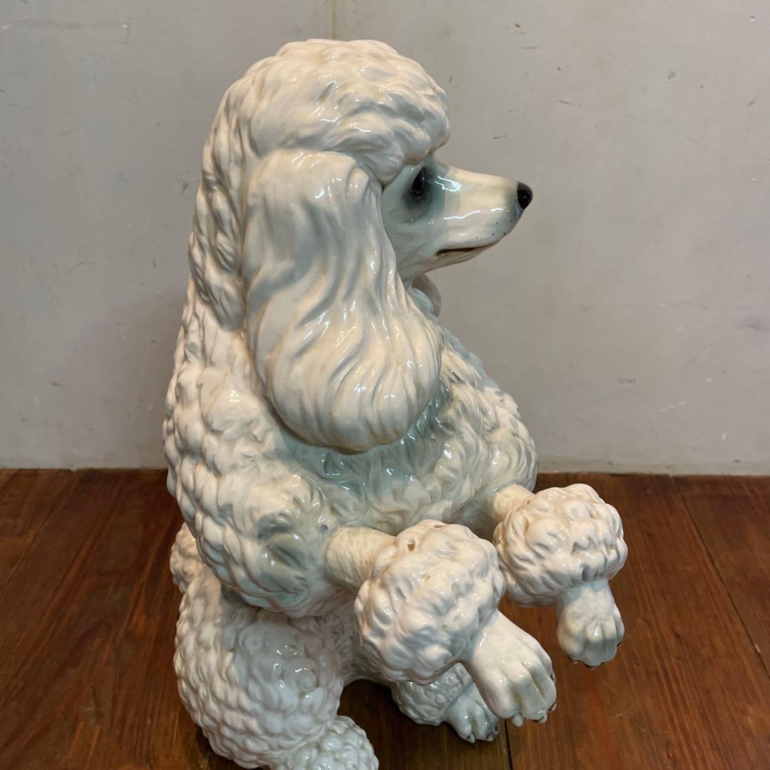 美品　陶器　プードル　置物　オブジェ　大きめ　リアル　表情豊かな　ヴィンテージ