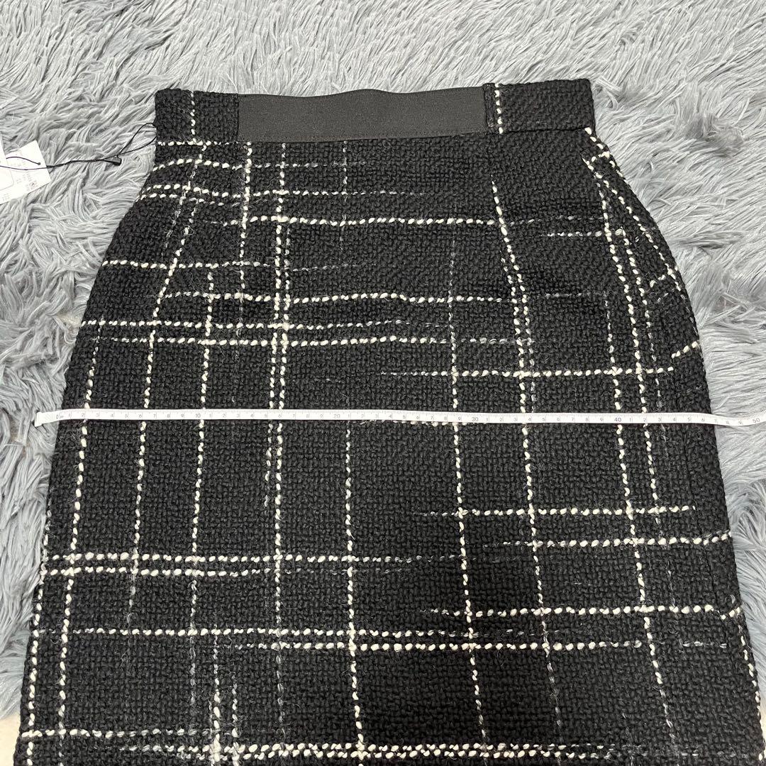 【タグ付き】 アドーア クラシカルツイードスカート タイトスカート ペプラム