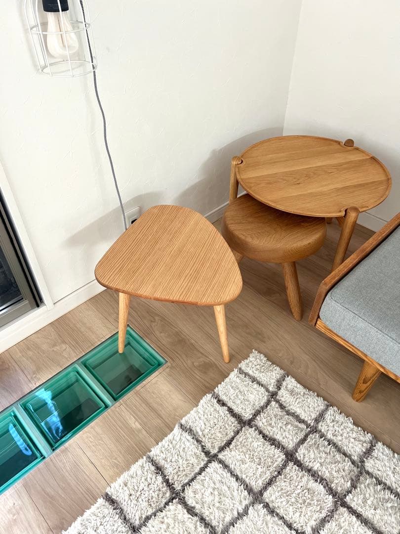 MOMONATURAL モモナチュラル　新品未使用　サイドテーブル　オーク無垢