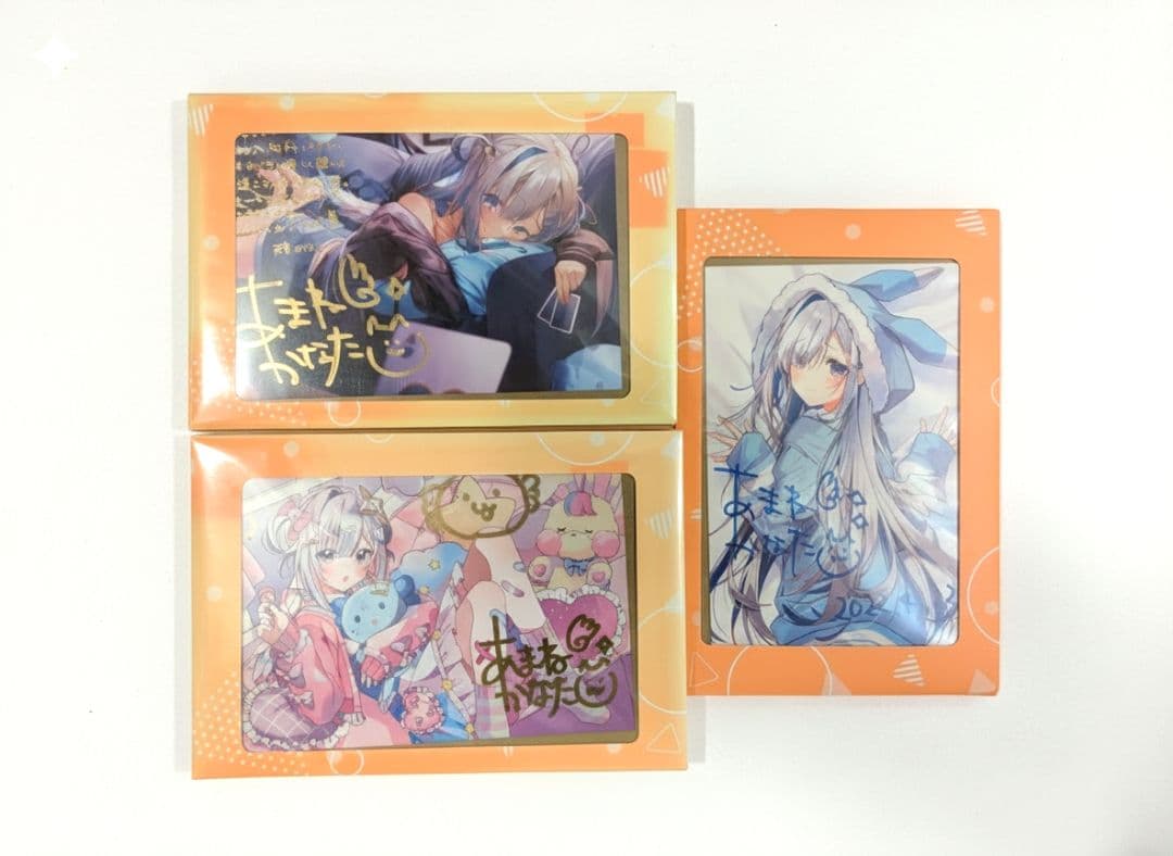 天音かなた　誕生日記念×2 うぱお実装記念箔押し直筆サインセット　ホロライブ