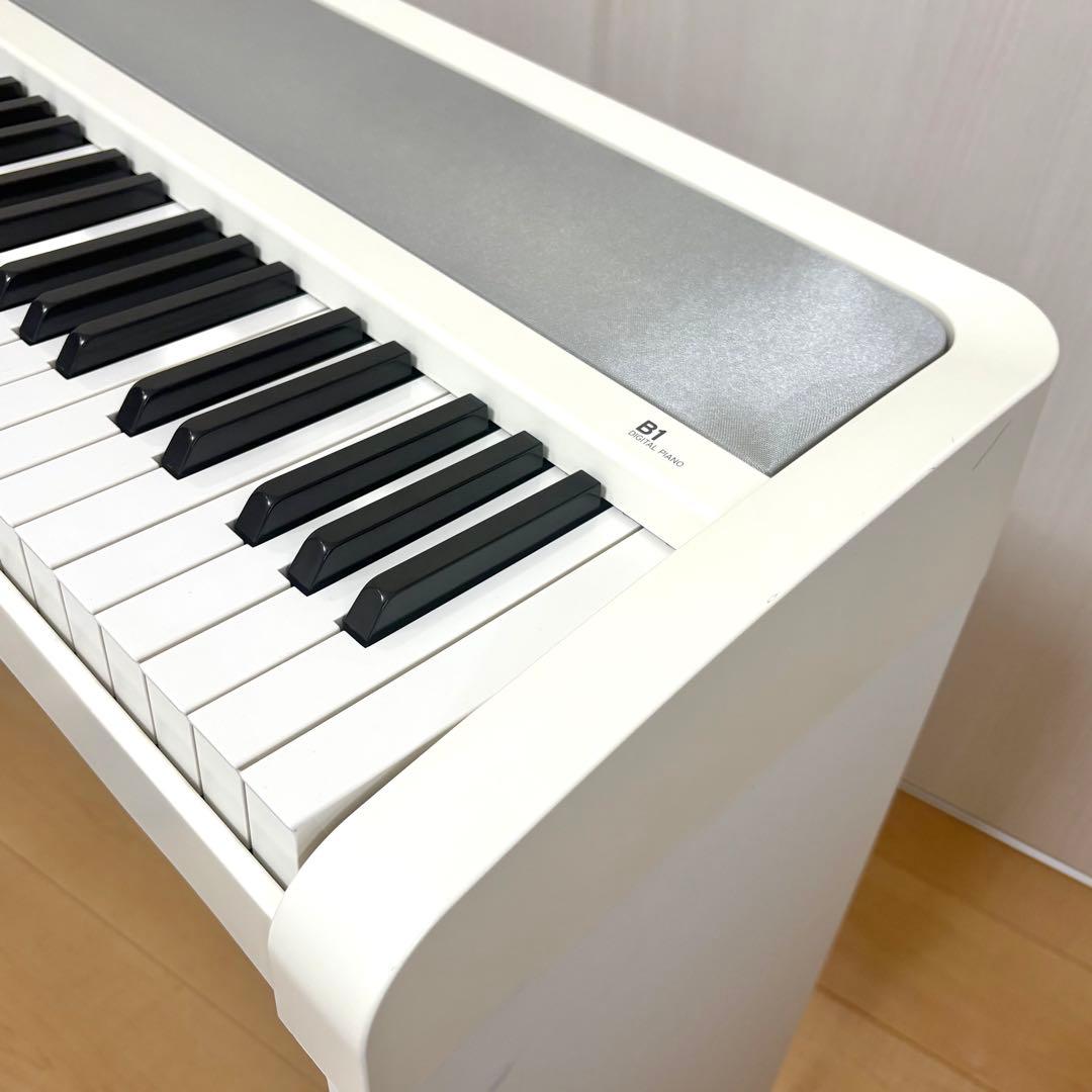 【完全動作品】KORG デジタルピアノ B1 ホワイト 88鍵盤 スタンド付き