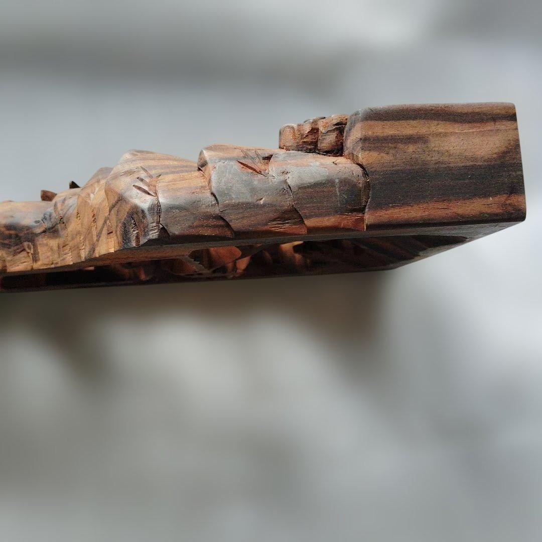 縞黒檀無垢欄間　仏壇用55cm巾