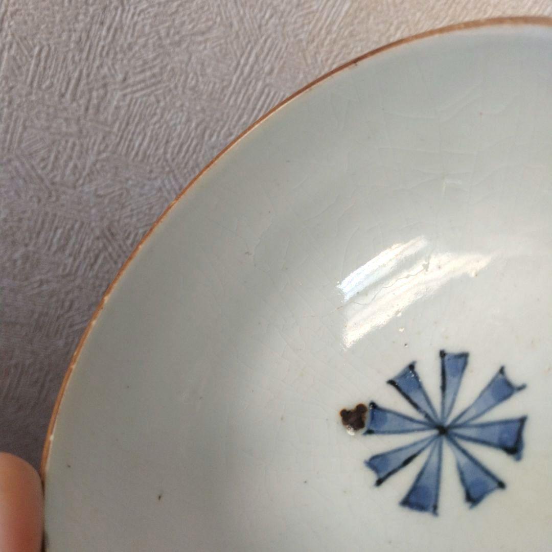 《新春セール！》古伊万里染付幾何学花文蓋付き茶碗蕎麦猪口江戸時代