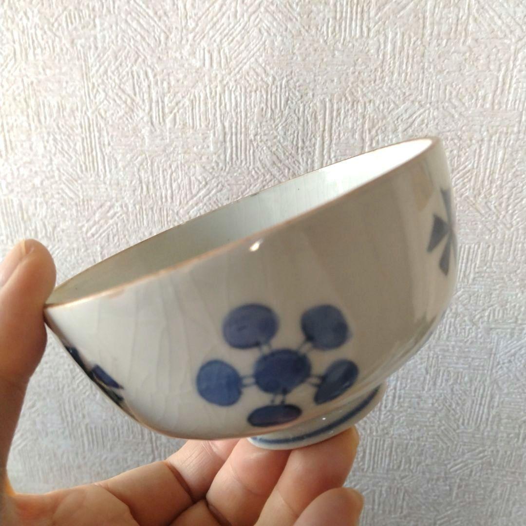 《新春セール！》古伊万里染付幾何学花文蓋付き茶碗蕎麦猪口江戸時代