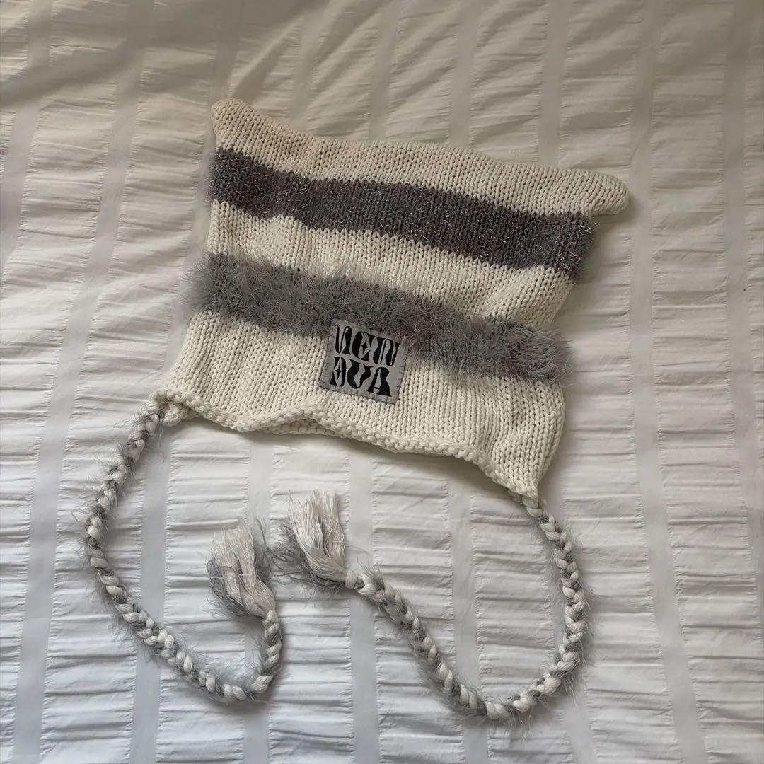 NEWAVE 猫耳ニット帽 アームウォーマーセット