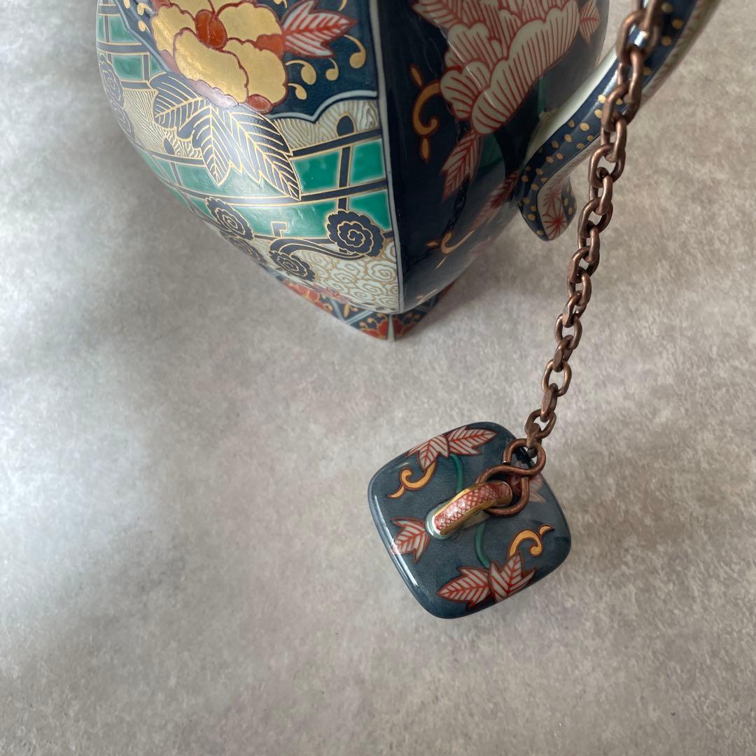 美品【希少】伊万里有田焼　林九郎窯　金彩色絵 水差し 酒器　水柱