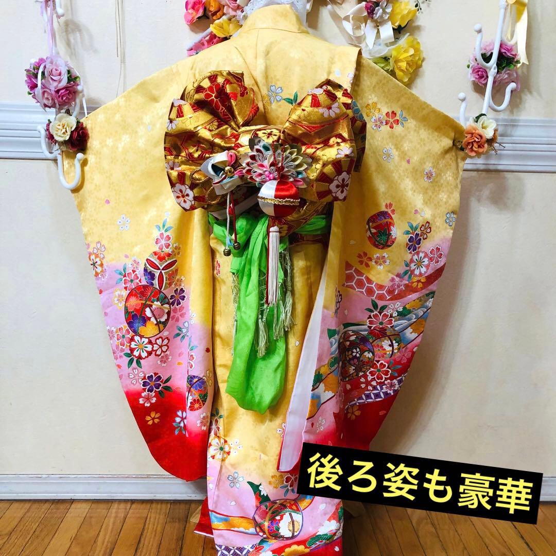 七五三七歳‼️完全フルセット⭐︎手毬花々熨斗柄金彩、刺繍煌びやか極めてる逸品