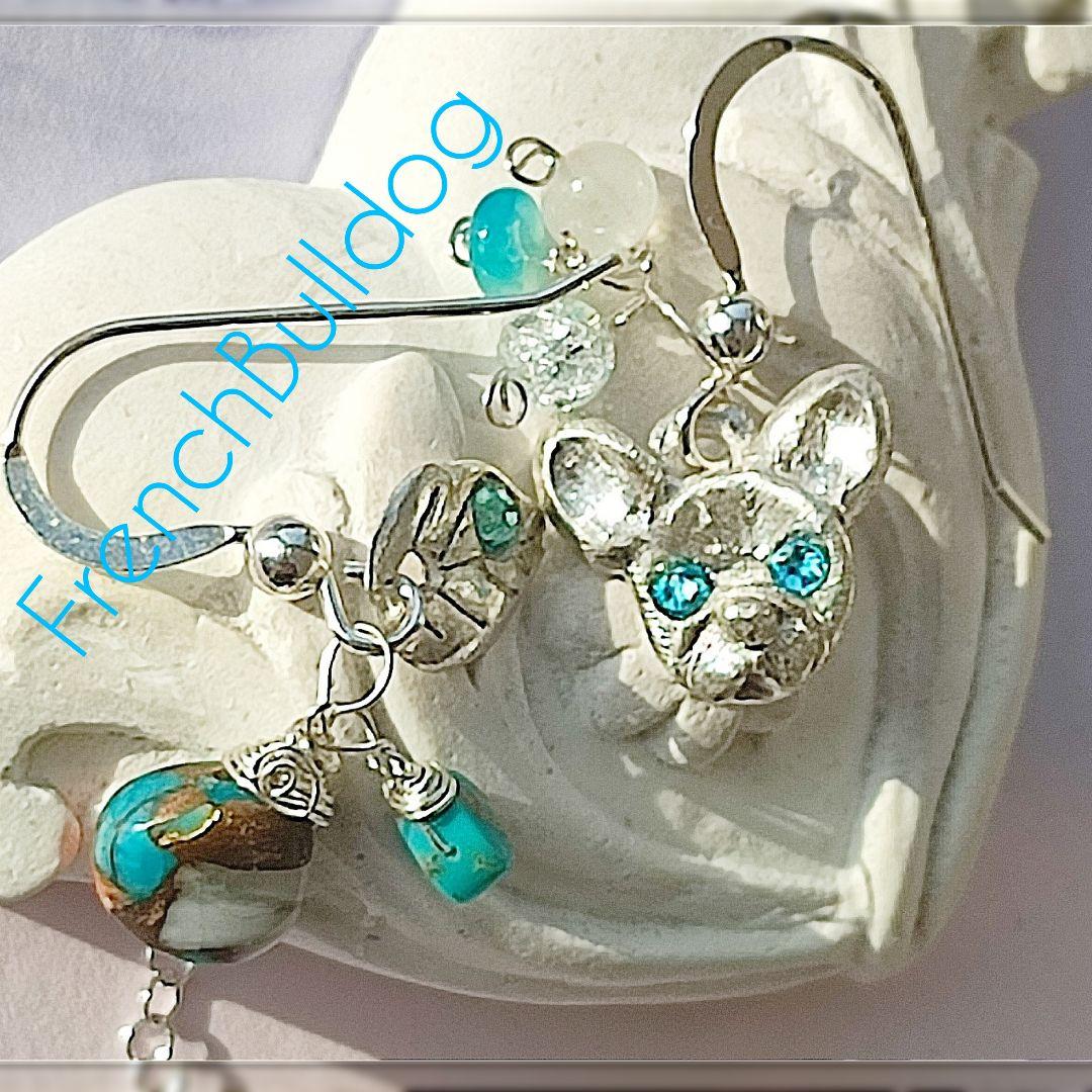 純銀 『フレンチブルドック　ルビーネックレス』贈り物　犬友さん