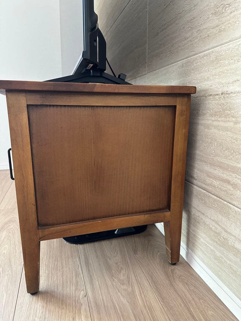 木製ガラス扉付きテレビ台