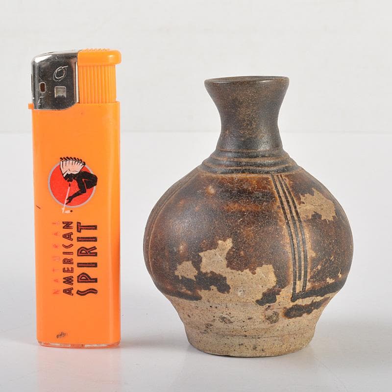 Maiko　タイ古陶磁　スンコロク　宋胡録　褐色釉　小壷　N　6241