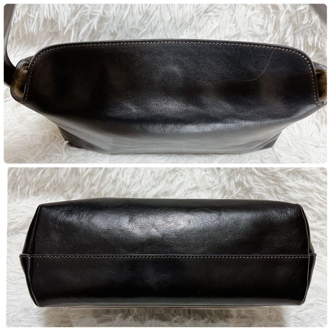 【美品】HIROFU ヒロフ ベリーナ ワンショルダーバッグ ブラック レザー