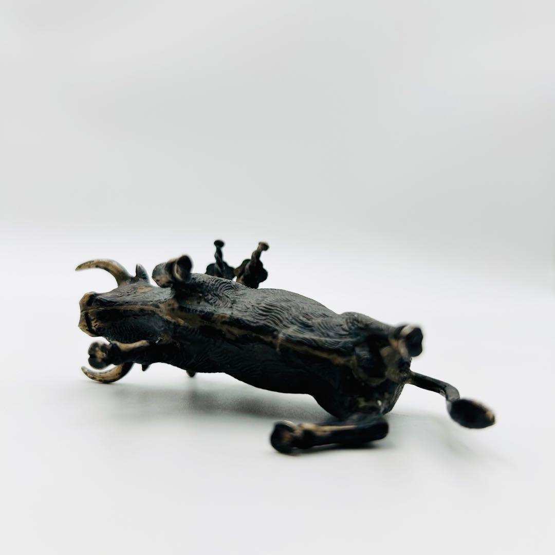 【STERLING925 銀　牛　ピックスタンド】 オブジェ 金属工芸86.0g