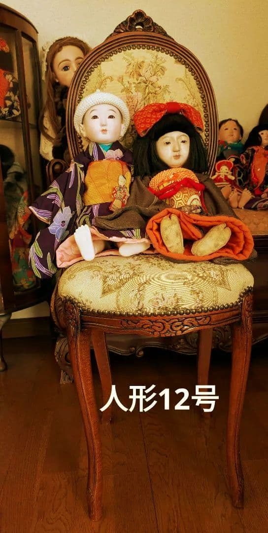 【専用】アンティーク　ロココ調　猫足　ゴブラン織り風　ドールチェア　ビスクドール