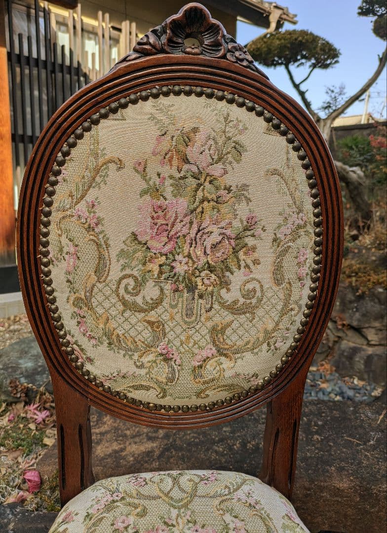 【専用】アンティーク　ロココ調　猫足　ゴブラン織り風　ドールチェア　ビスクドール