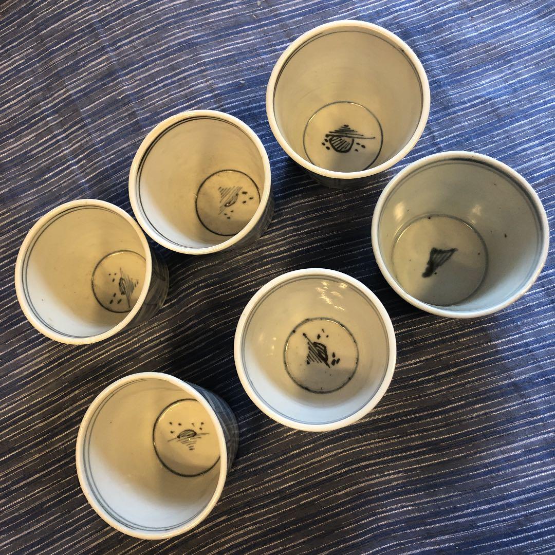 江戸後期そば猪口矢羽6個セット