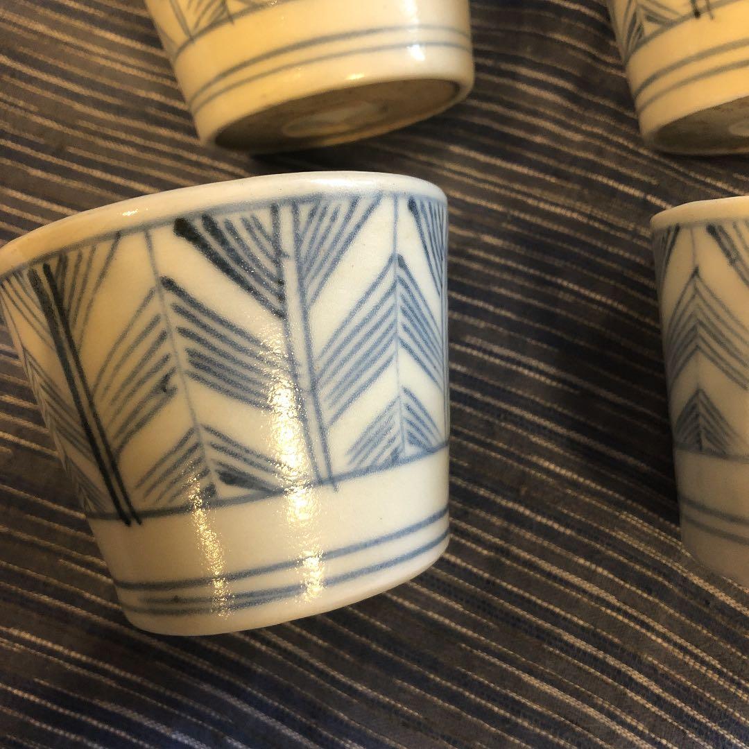 江戸後期そば猪口矢羽6個セット