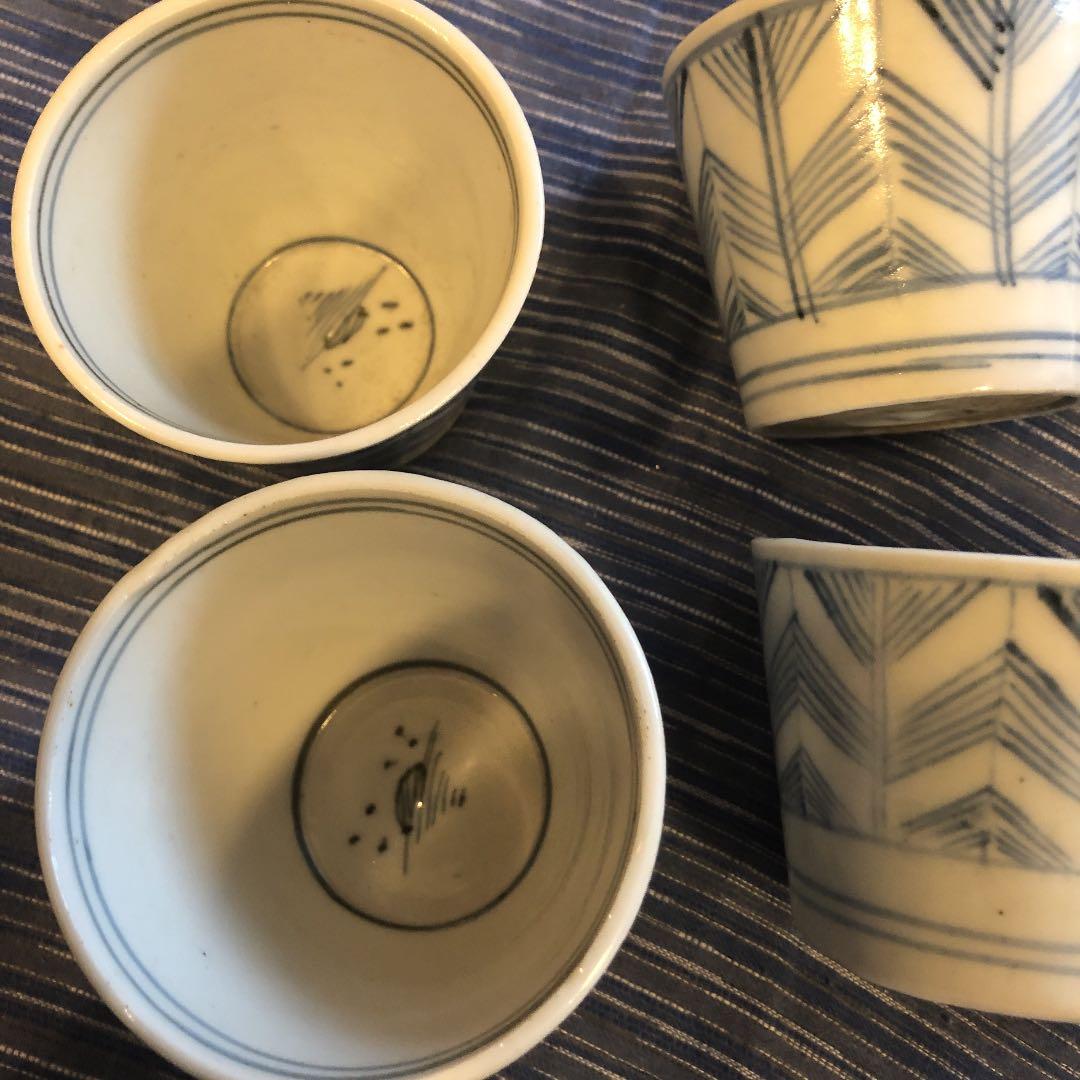 江戸後期そば猪口矢羽6個セット