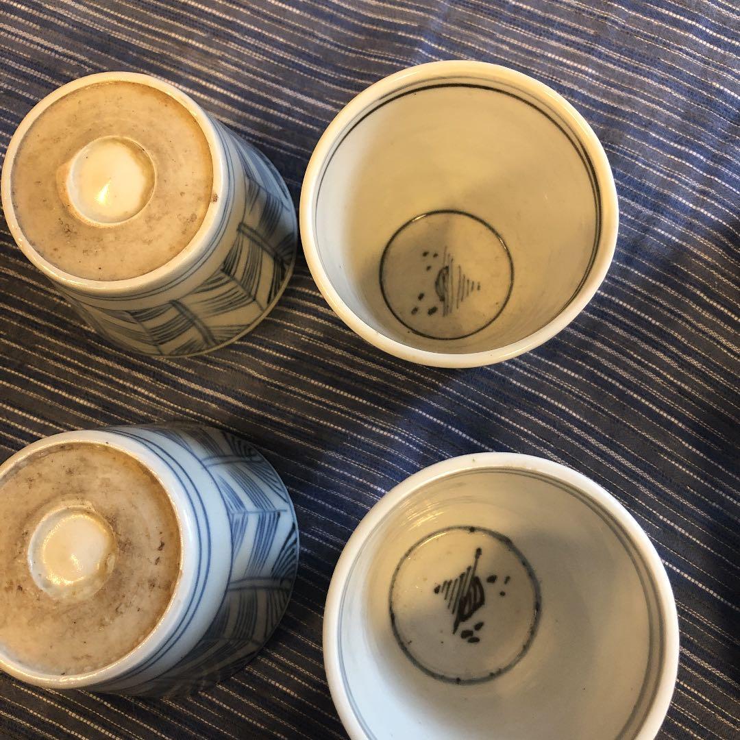 江戸後期そば猪口矢羽6個セット