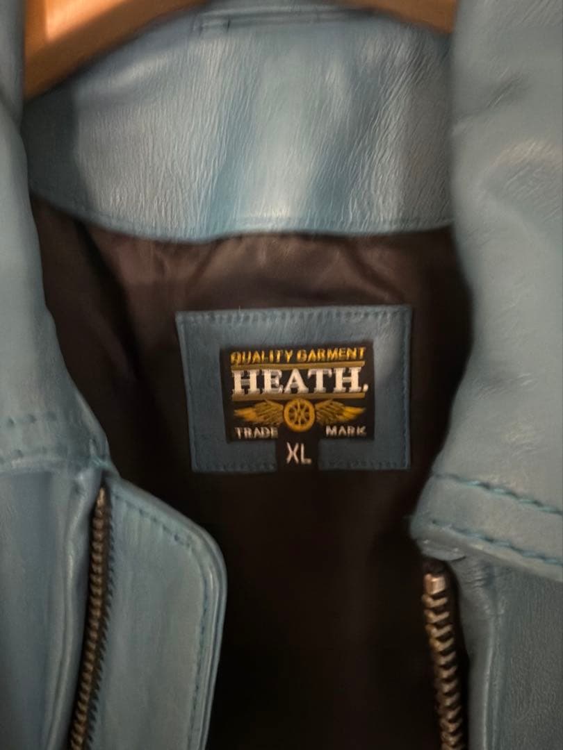 革ジャン ライダースジャケット 本革 羊革 柔らかいバイカー 襟付き　ヒース