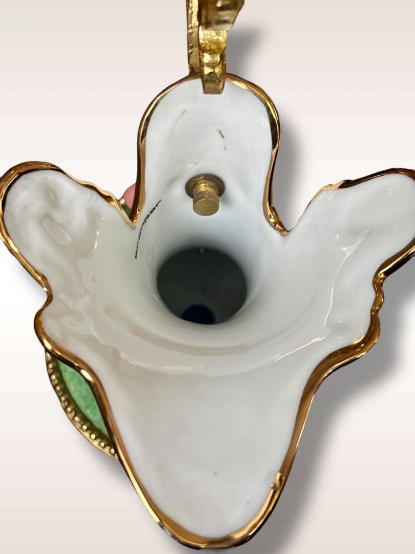 #Bronpor スペイン製 デコラティブ花瓶風　ブロンズ装飾 グリーン