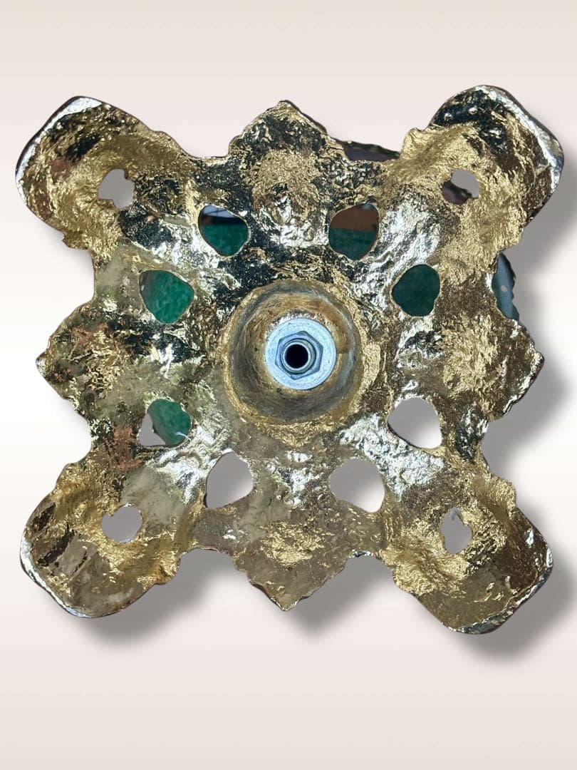 #Bronpor スペイン製 デコラティブ花瓶風　ブロンズ装飾 グリーン