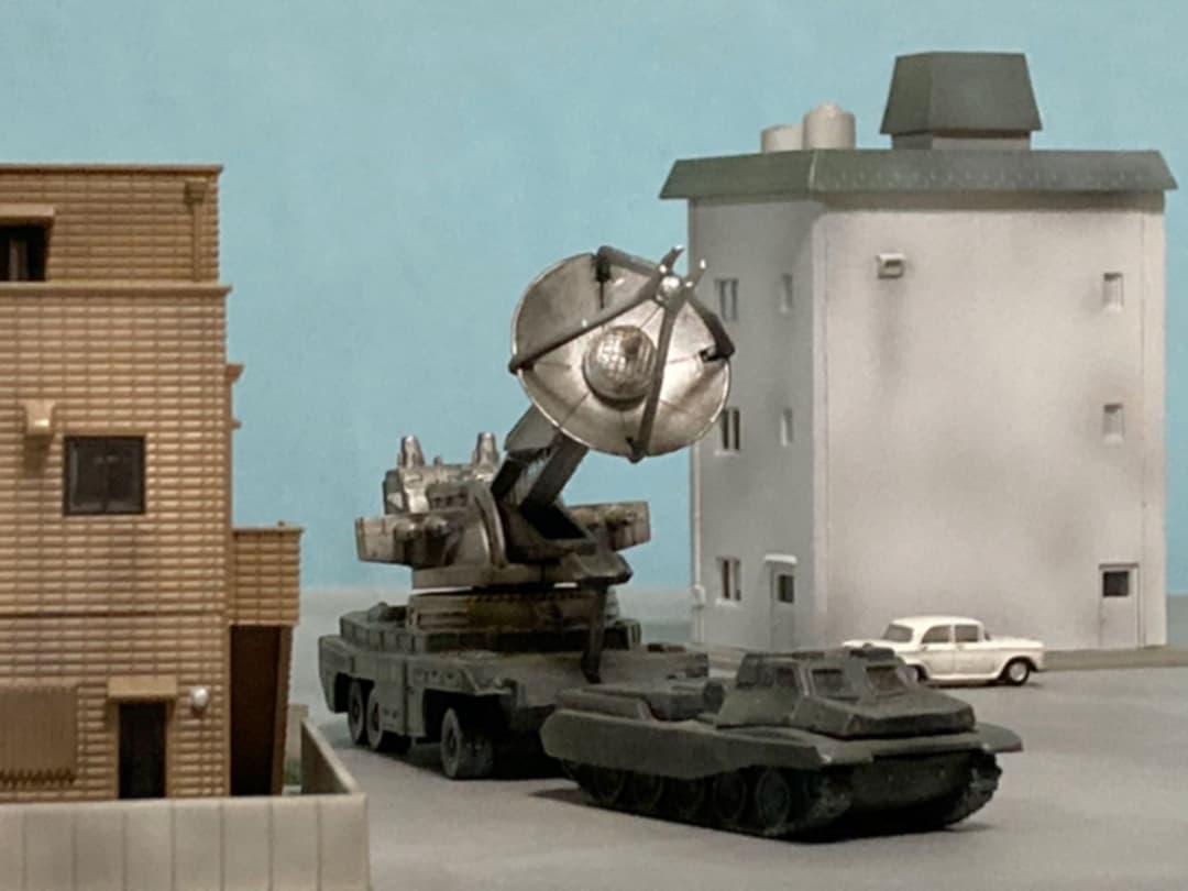 ミニラ ゴジラ モスラx2 メーサー車 建物x2 ミニカー [ カスタム品 ]