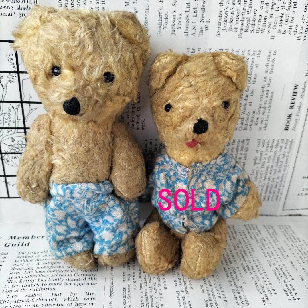 ★注意★出品は左のベアのみ。右のベアは販売済み　イギリス　ビンテージ　ベア