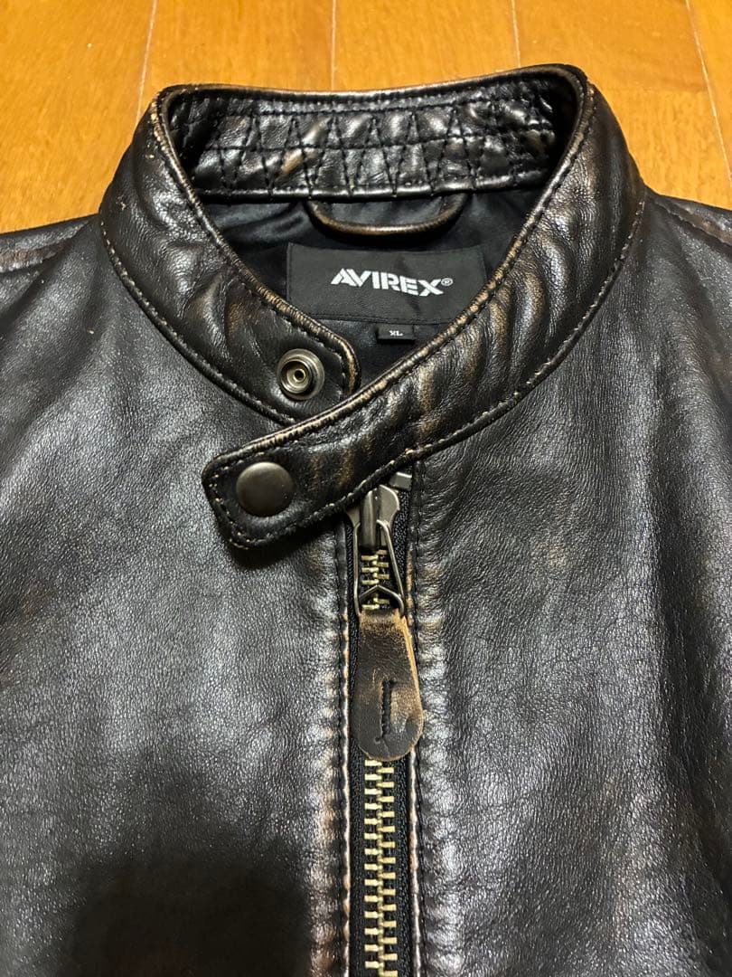 本日8日限定値下げ！AVIREX シングルレザージャケット羊革XL