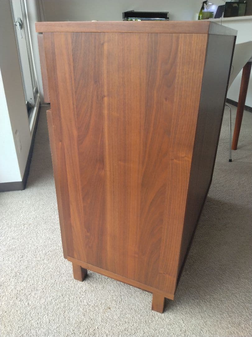 MUJI/無印良品 木製脚付きキャビネット/ウォールナット材/食器棚/収納家具