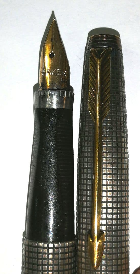 【KM】PARKER　ペン先14K　パーカー　万年筆　スターリングシルバー