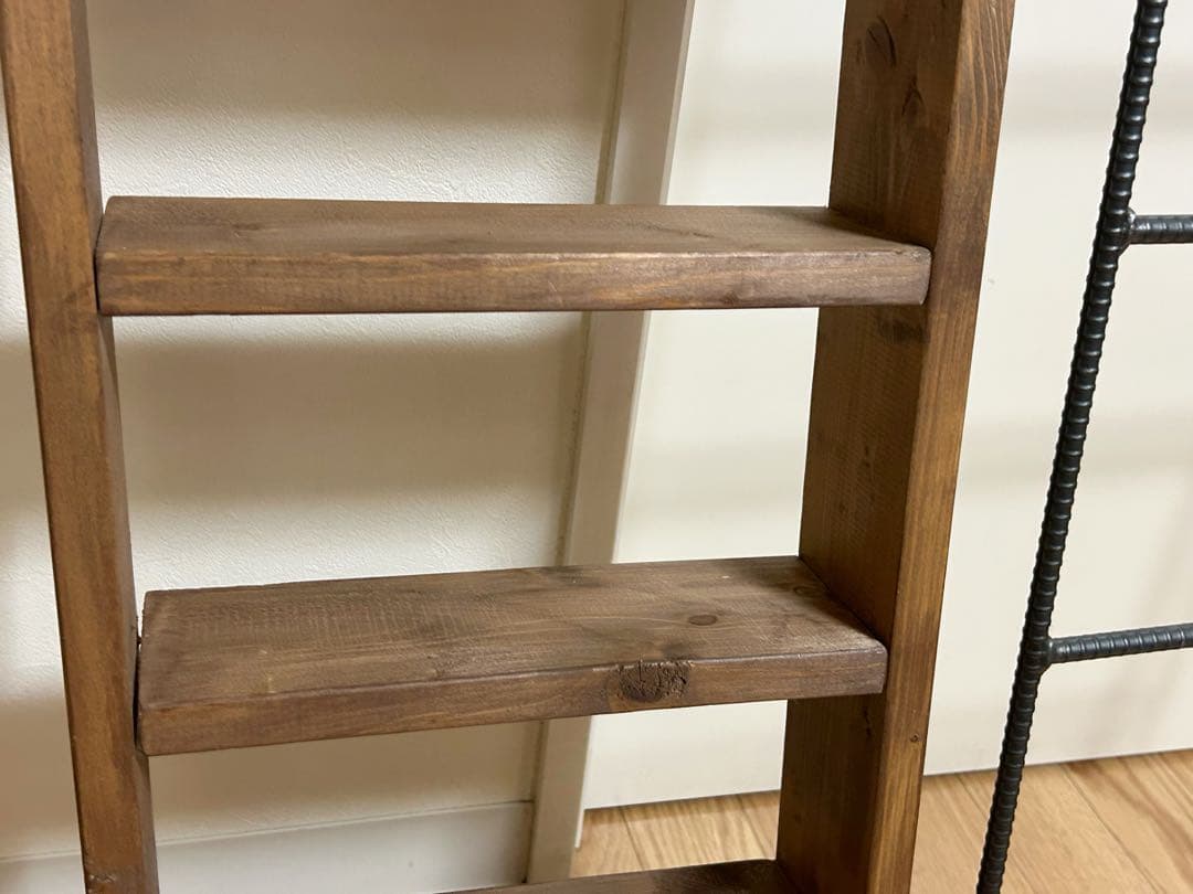 70s ビンテージ ディスプレイ アイアン ラダー ウッド 梯子 セット USA