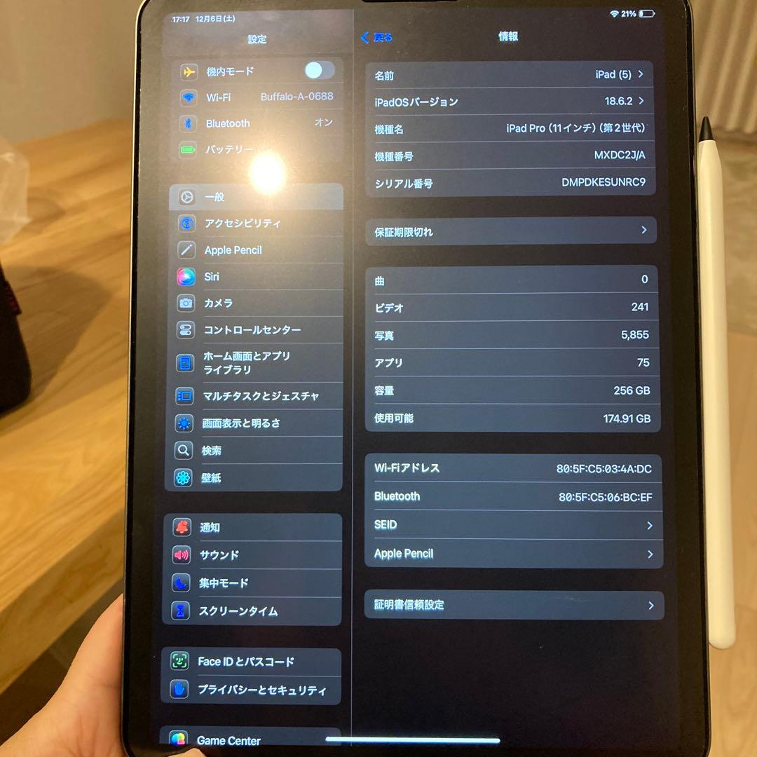 Apple iPad Pro 11インチ （第2世代）スペースグレー 256GB