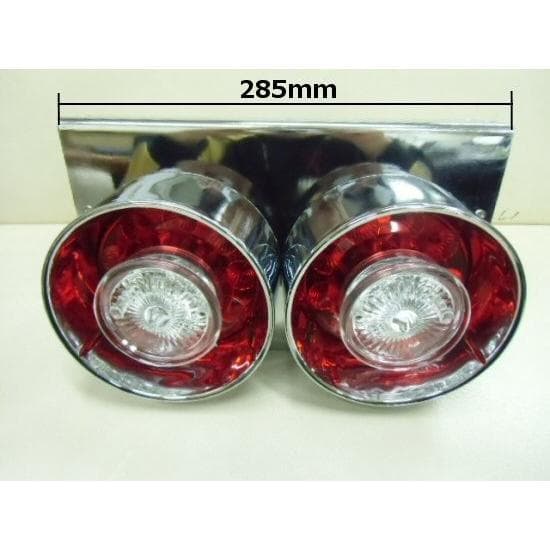 12v 24v トラック用 2連丸型 ロケット テールランプ/12v抵抗付き