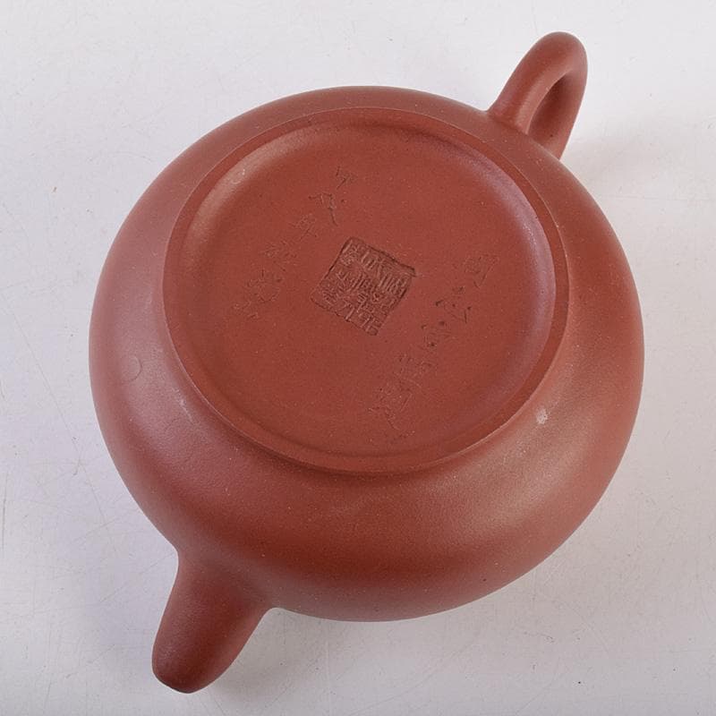 中国　紫砂　朱泥　急須　茶壷　在銘　V　R9012