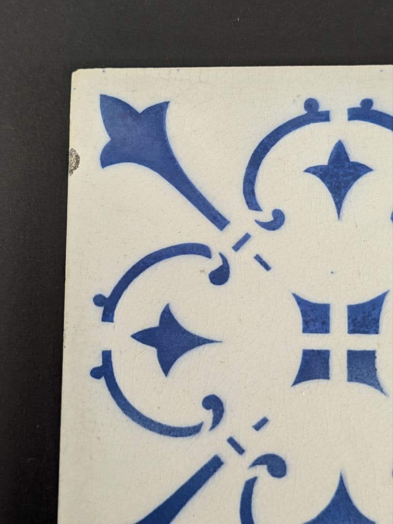 イギリス アンティーク ブルー&ホワイト タイル 6枚セット