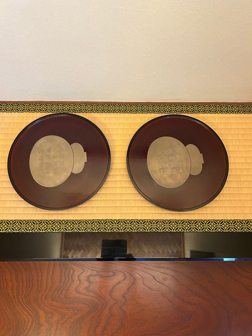 masa石川県加賀市 山中漆器 理平造 飘蒔儈膳四膳　共箱