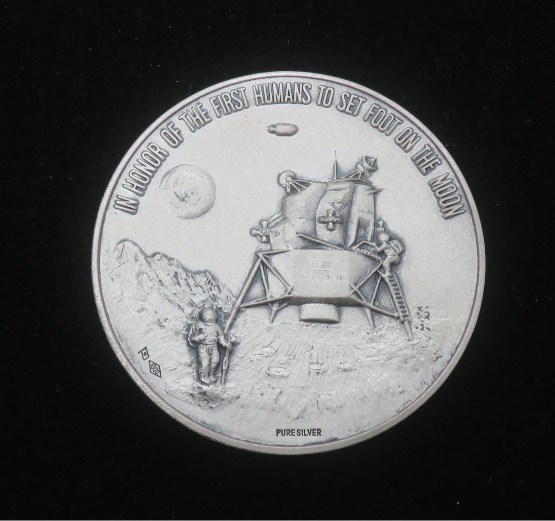 796、アポロ11号月着陸記念純銀メダル 純銀刻印　約113.2g