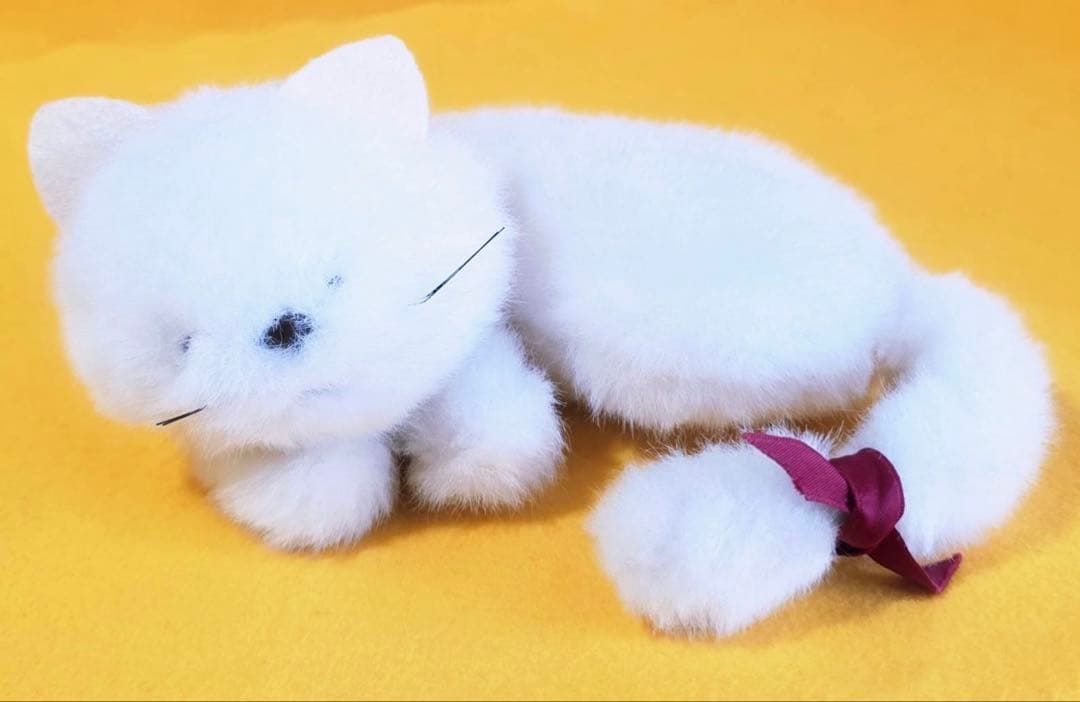1970年代製エトワールetoileビンテージぬいぐるみ白猫ネコ昭和レトロ人形