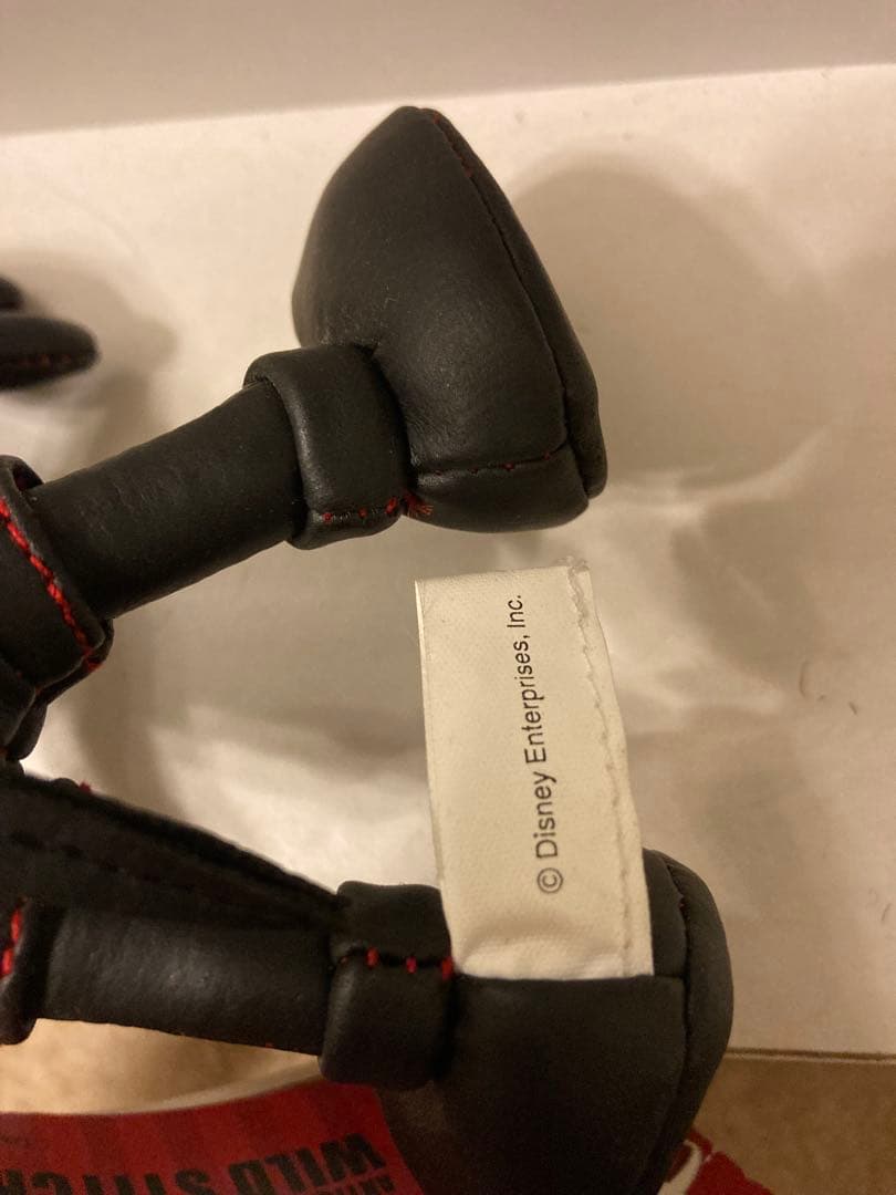 ディズニー レザーミッキーマウスぬいぐるみ　アンティークドール　タグ付き　レア