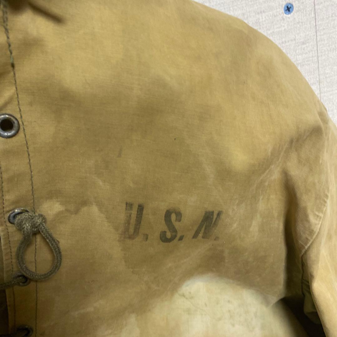 40s 50s 米軍　実物　USN N−2デッキ　レインパーカー