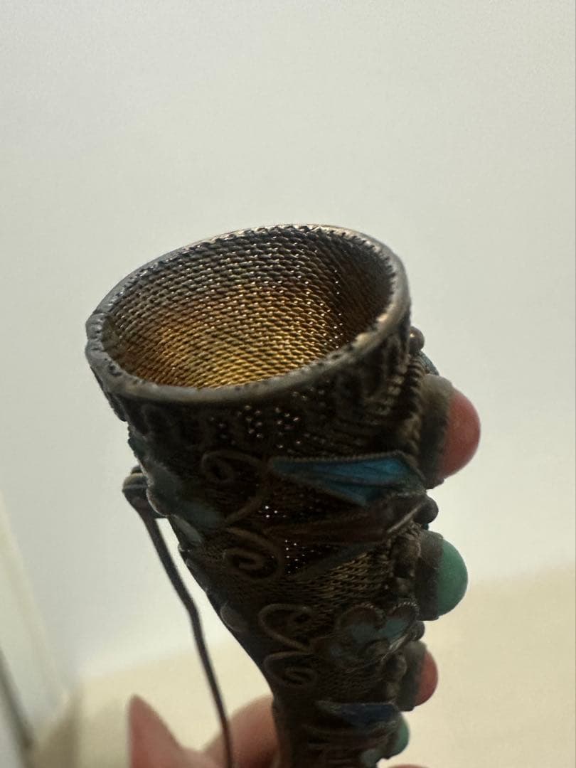 sk ヴィンテージ　アンティーク　ブローチ　中国七宝