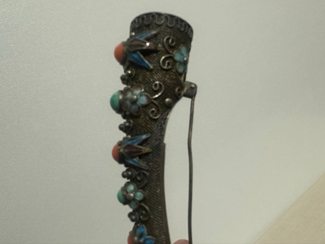 sk ヴィンテージ　アンティーク　ブローチ　中国七宝