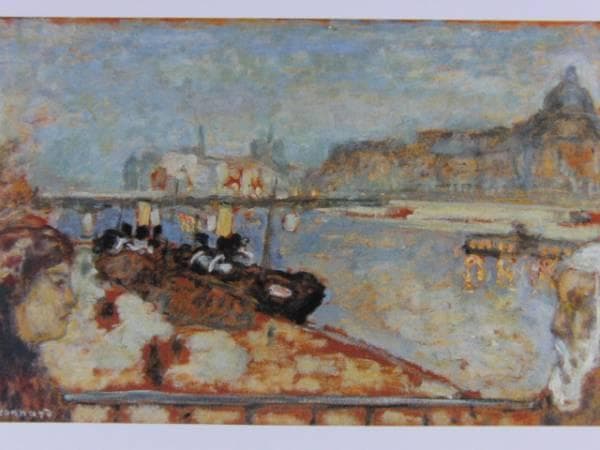 ピエール・ボナール 、【パリの河岸】、希少画集画、新品高級額・額装付、状態良好