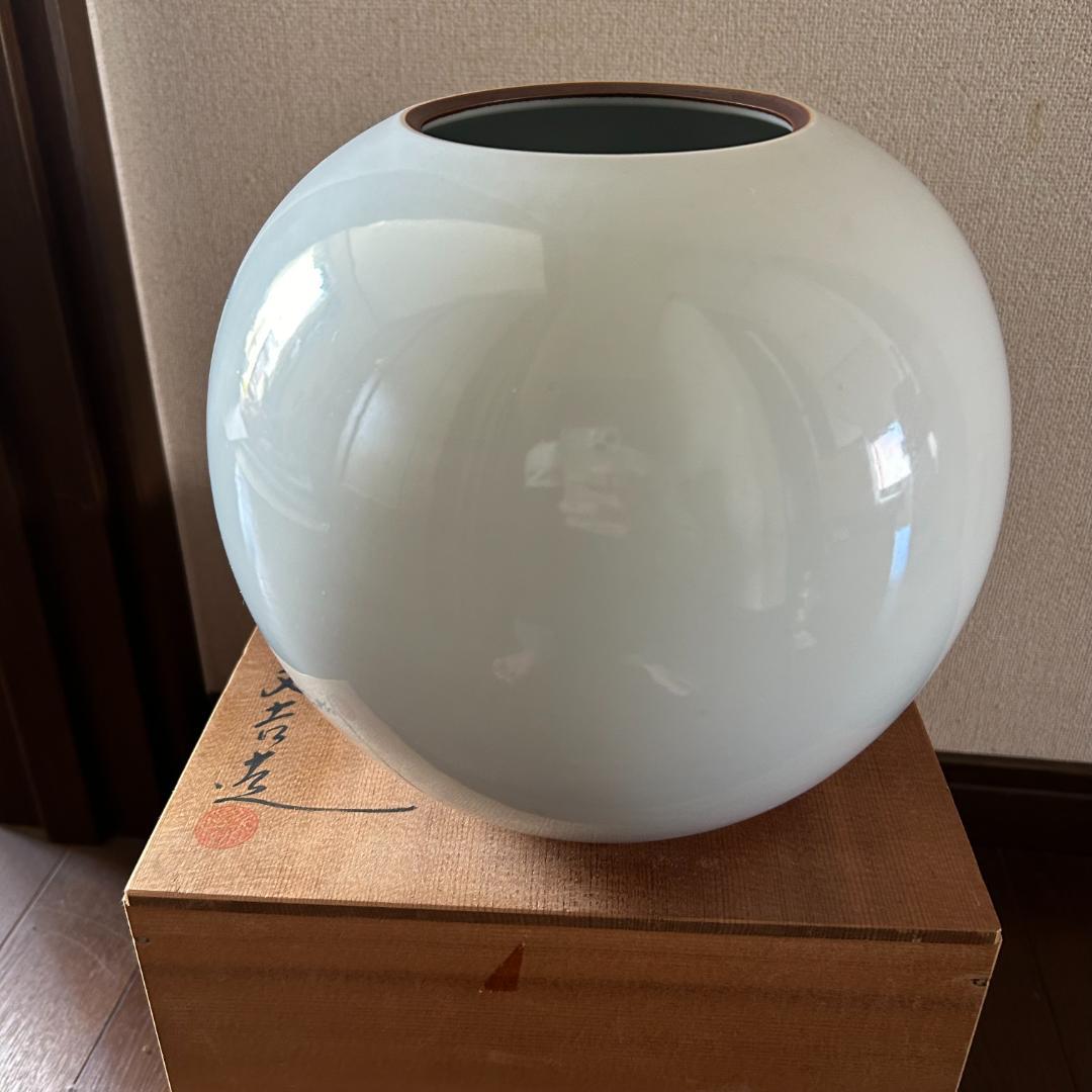 九谷焼　花瓶　文吉造　古九谷　共箱付き　花鳥　蔵出し　初心出し