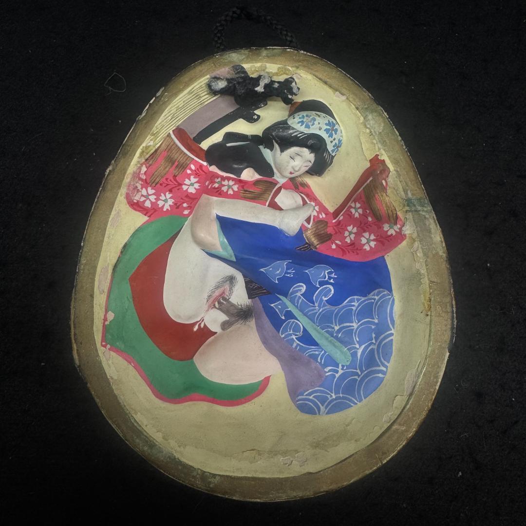 時代物 春画人形 裏隠し春画人形 お福 おかめ面 壁掛け