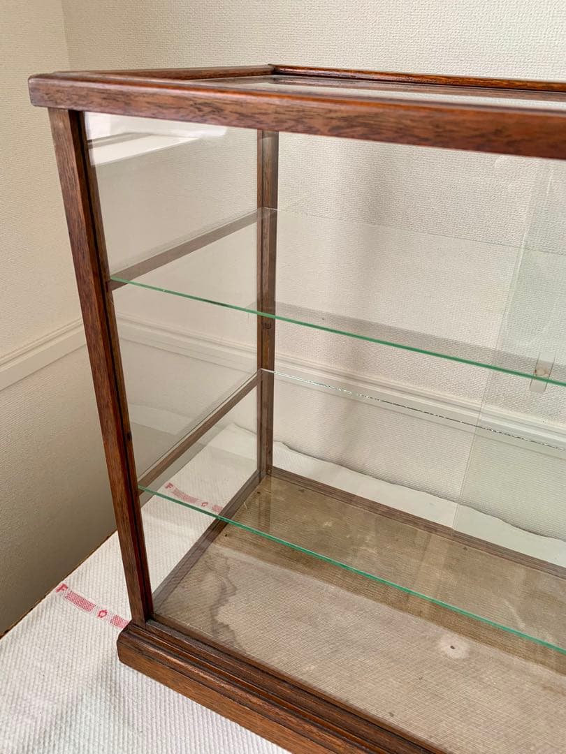 イギリスアンティーク　ガラスショーケース　ヴィンテージ　手渡しのみ　★発送不可