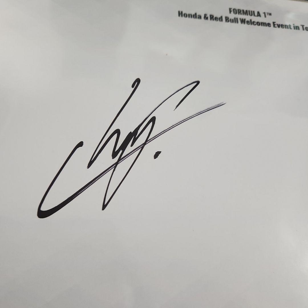 角田裕毅　マックスフェルスタッペン　ペレス　ローソン　サイン　F1　直筆