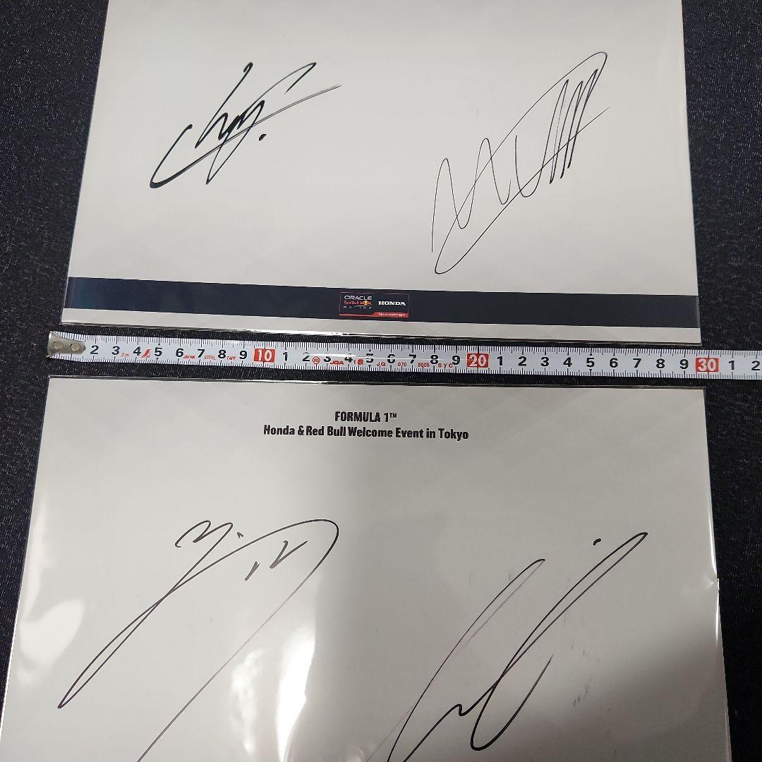角田裕毅　マックスフェルスタッペン　ペレス　ローソン　サイン　F1　直筆
