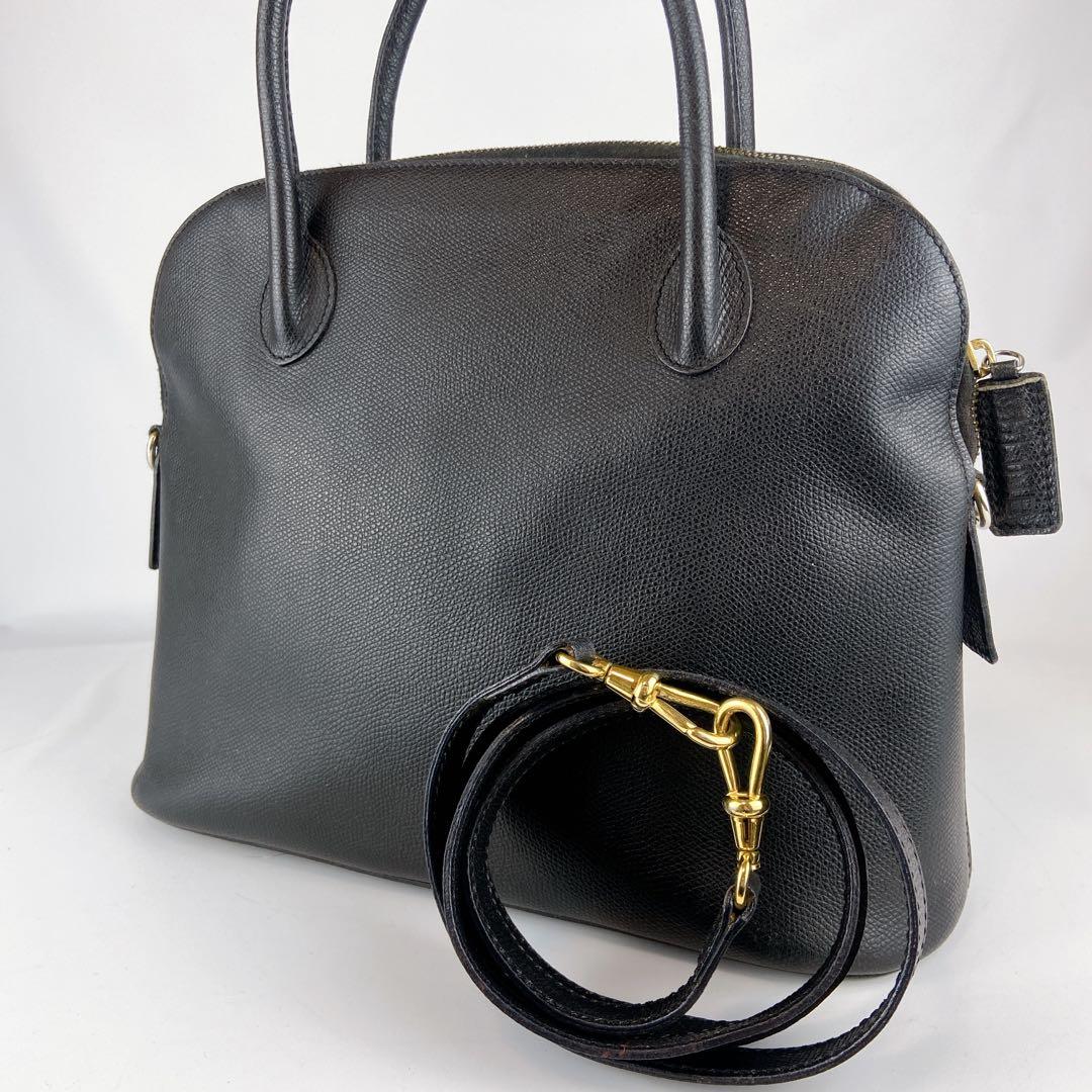 セリーヌ 2way ドーム型 オールレザー シボ革 ショルダー クロスボディ